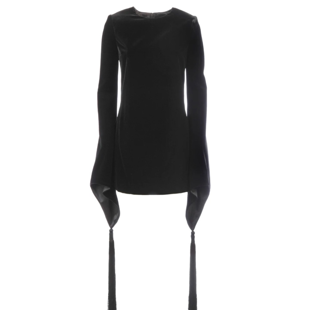 Saint Laurent Velvet Tassel Dress